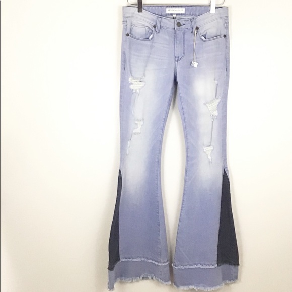 Artisan de Luxe Distress Frayed Flare Bell Bottom FIRM ON PRICE - Picture 5 of 8